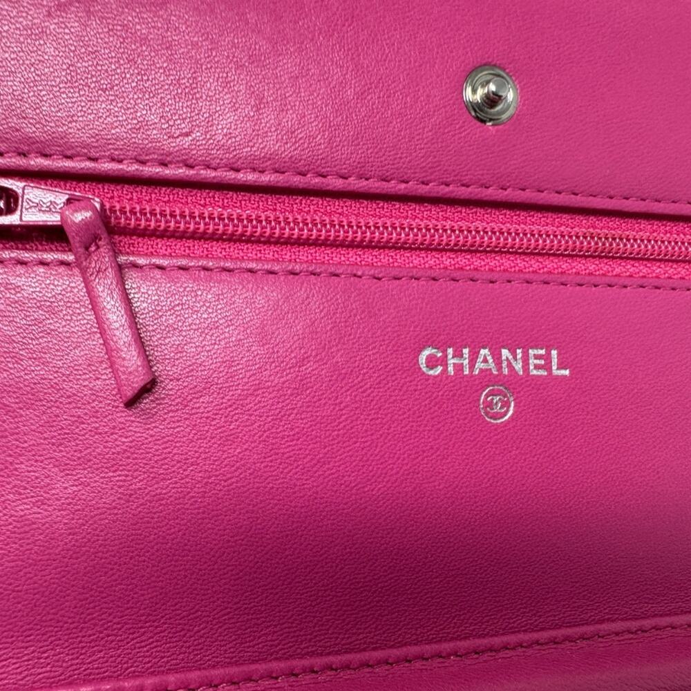 Chanel Lambskin Pink Wallet on Chain - Picture 7 of 9
